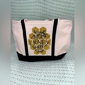 Premium Canvas Tote Bag: Kind Words Gold